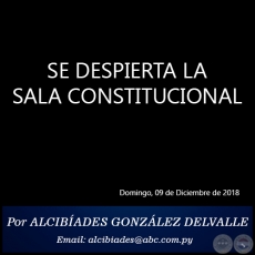 SE DESPIERTA LA SALA CONSTITUCIONAL - Por ALCIBADES GONZLEZ DELVALLE - Domingo, 09 de Diciembre de 2018
